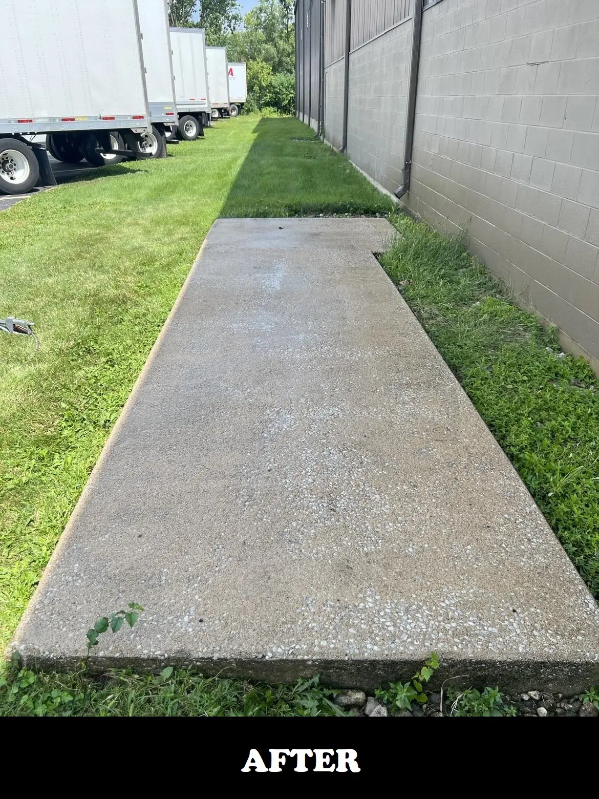 commercial sidewalk after powerwash