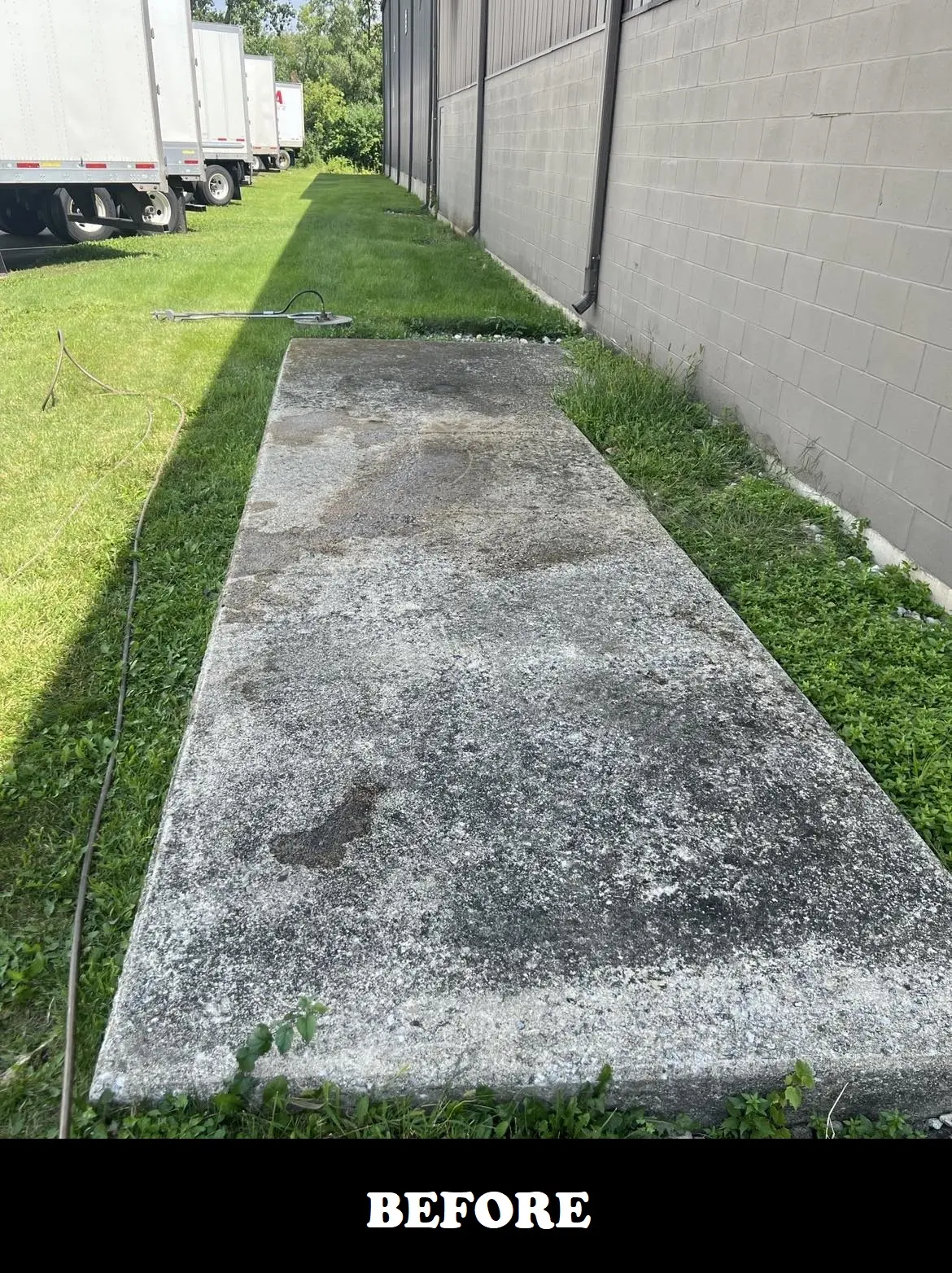 commercial sidewalk before powerwash