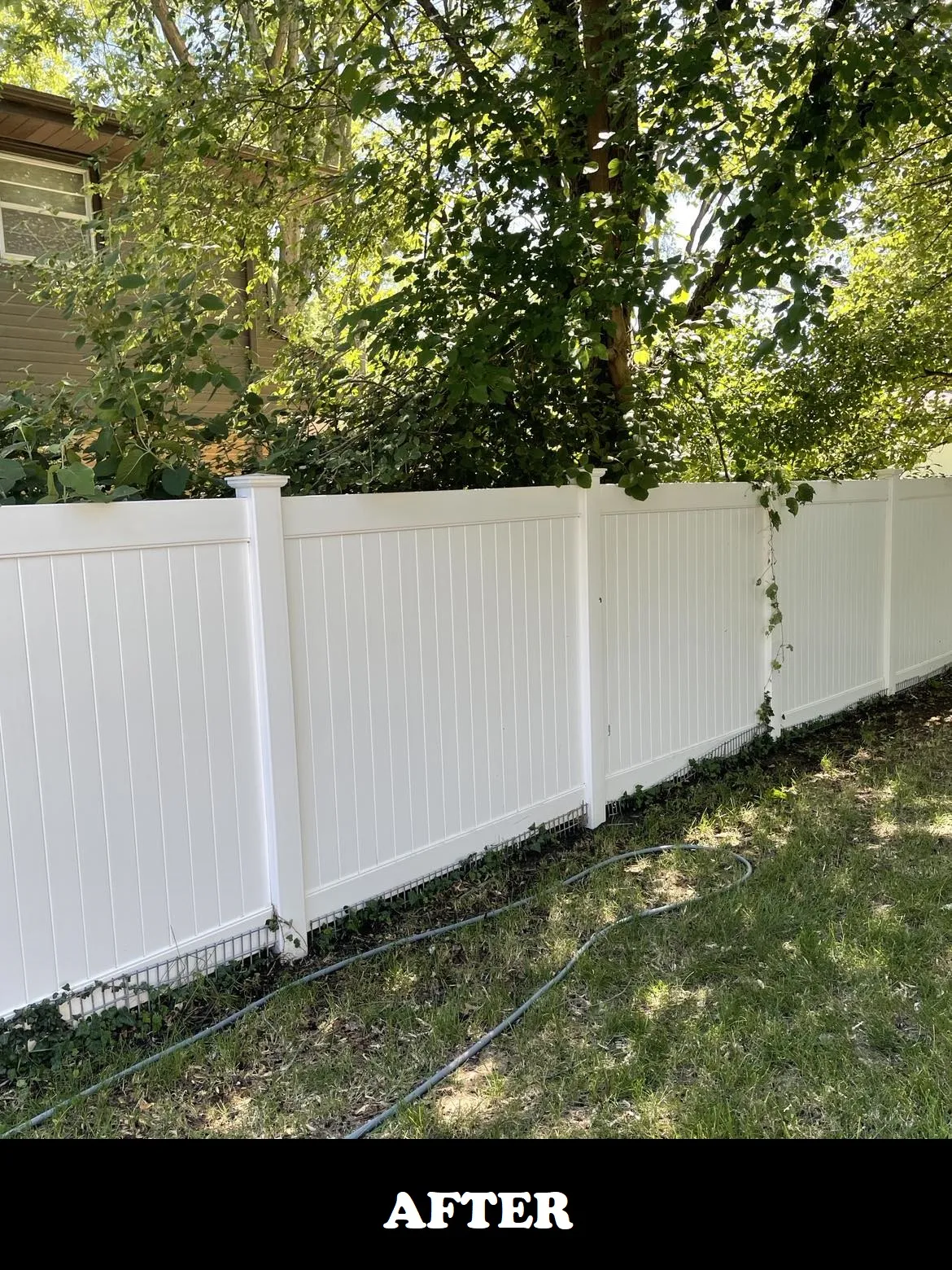 residential fence after powerwash