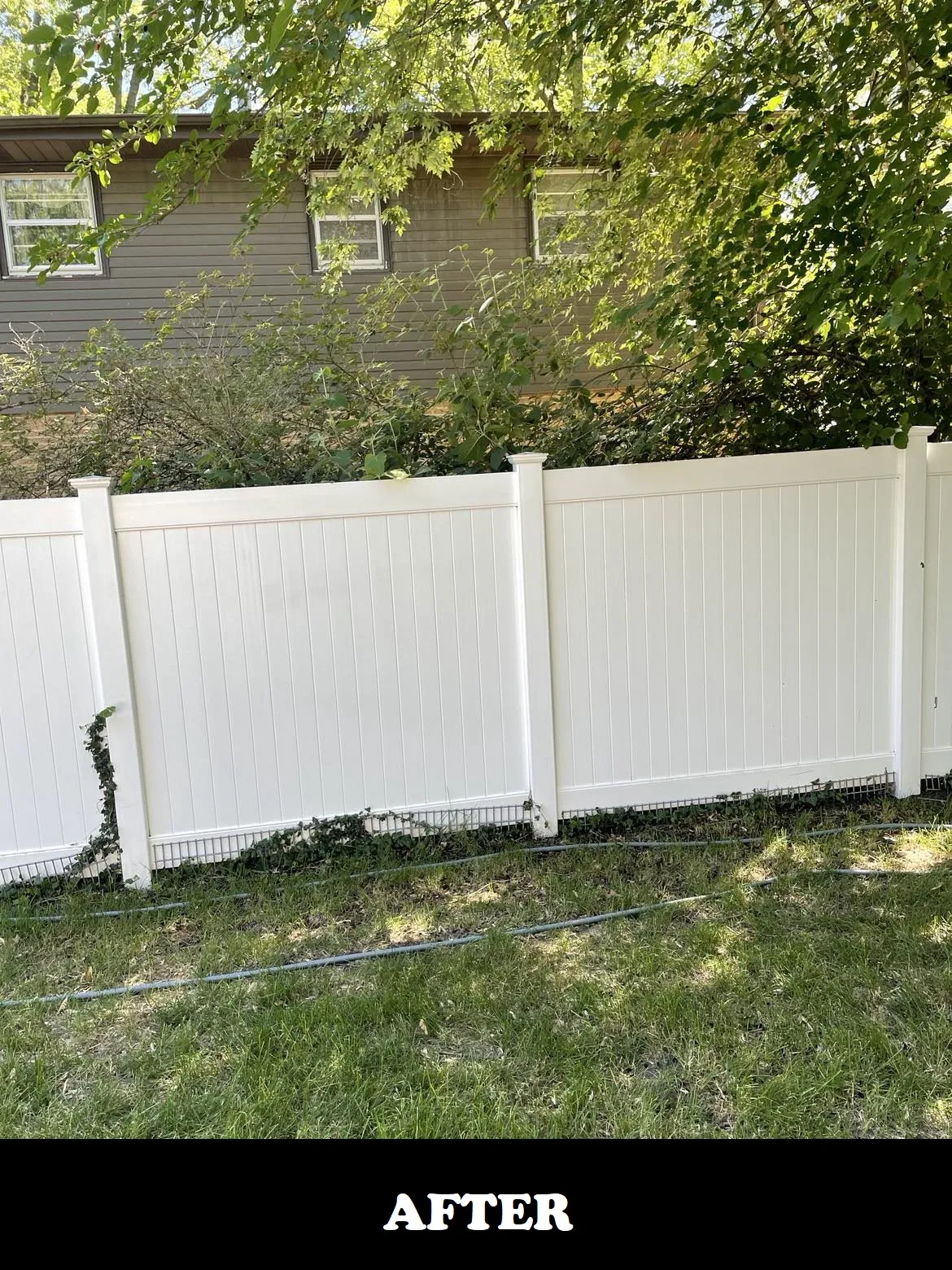 residential fence after powerwash