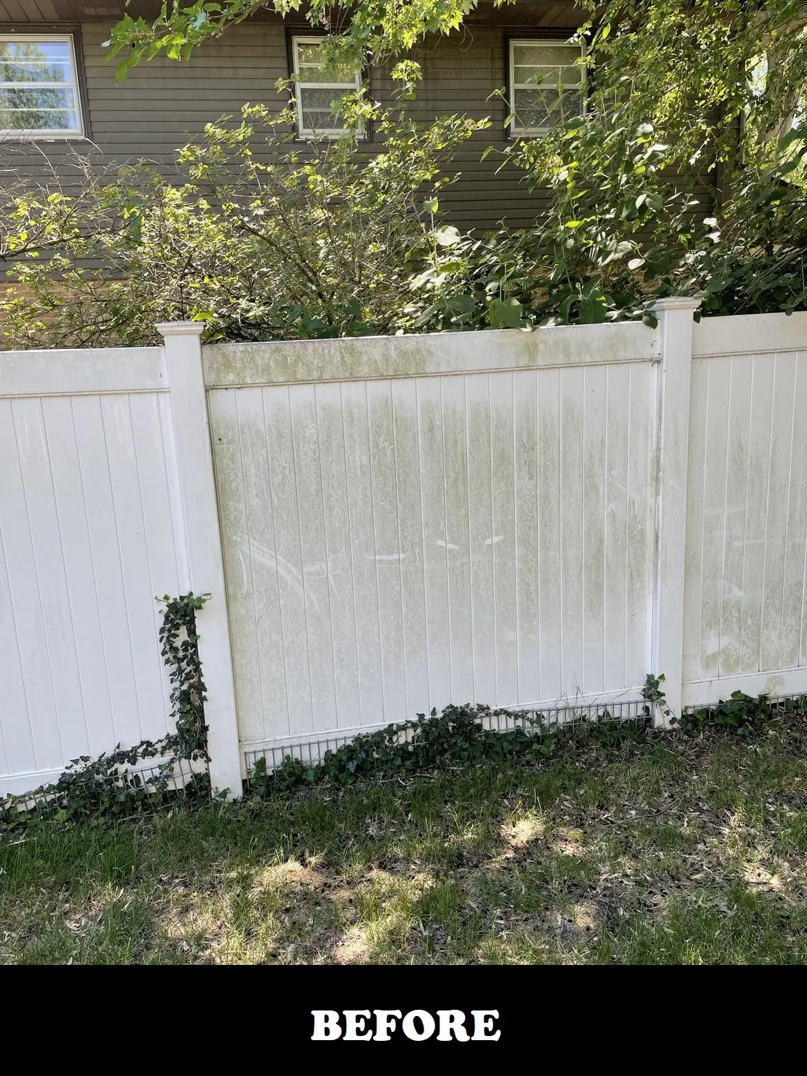 residential fence before powerwash