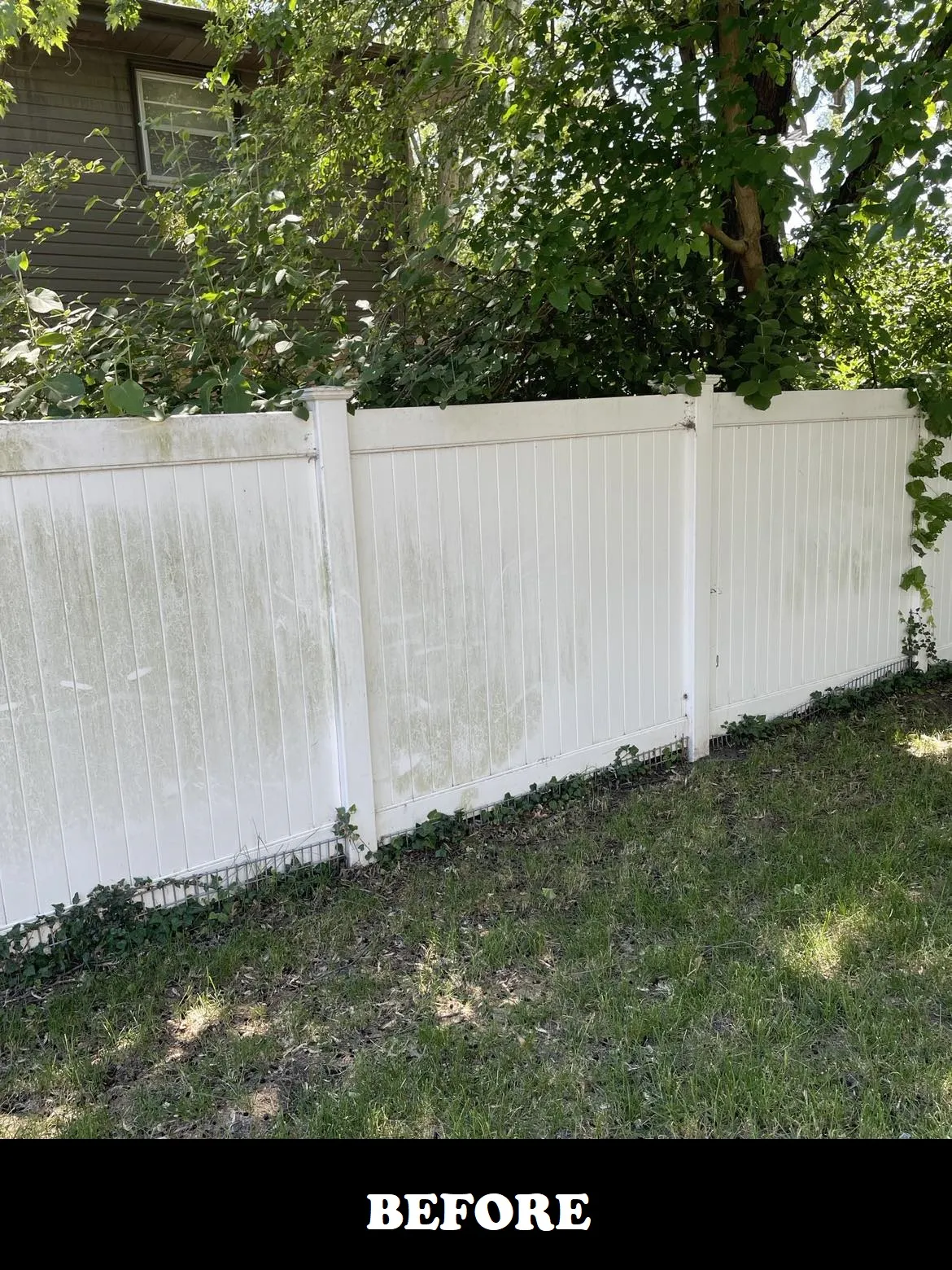 residential fence before powerwash