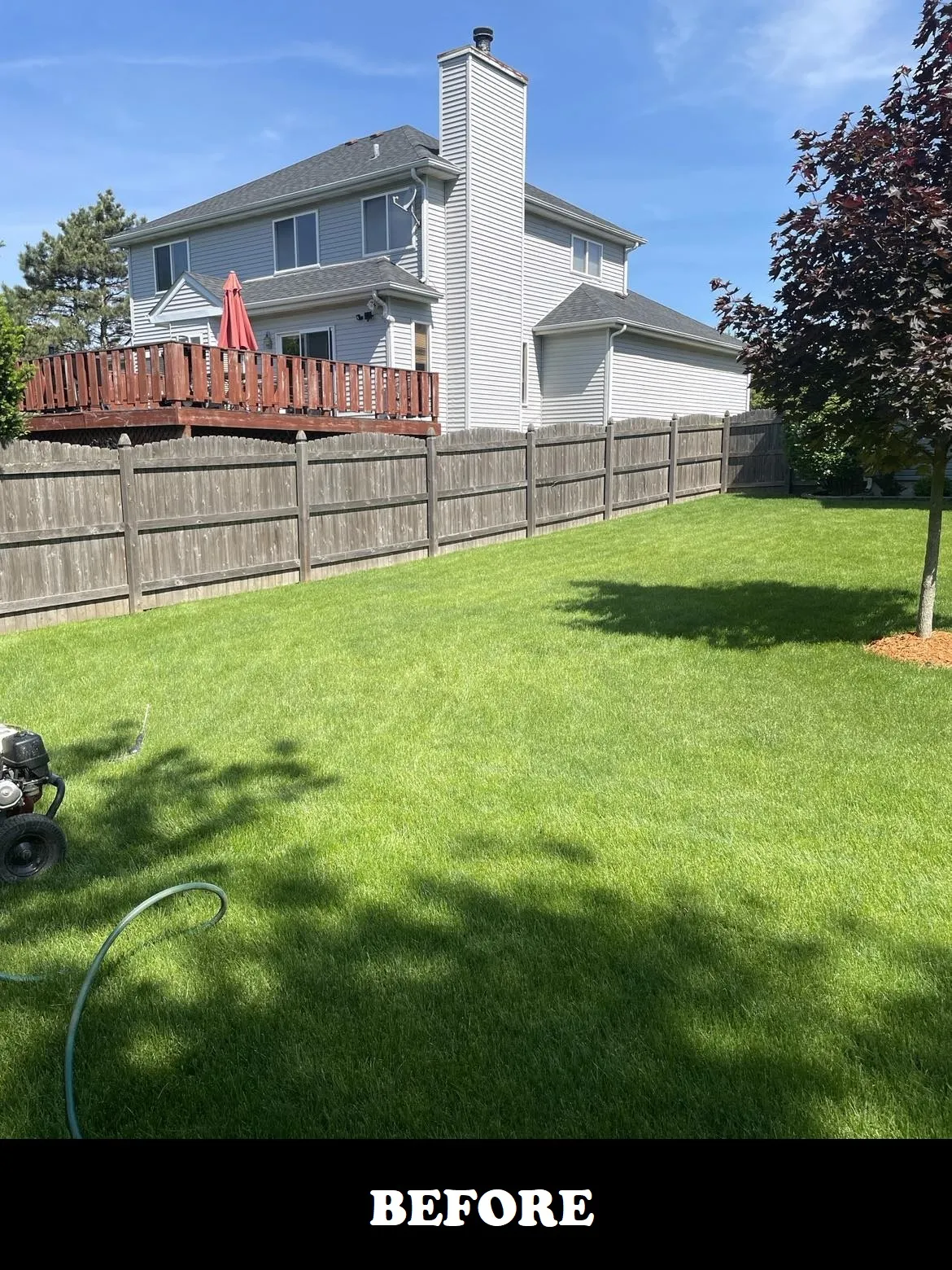 residential fence before powerwash