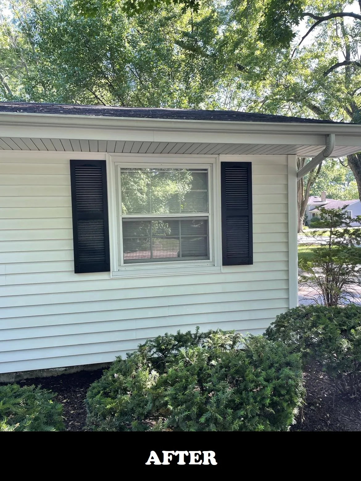 residential gutters after powerwash