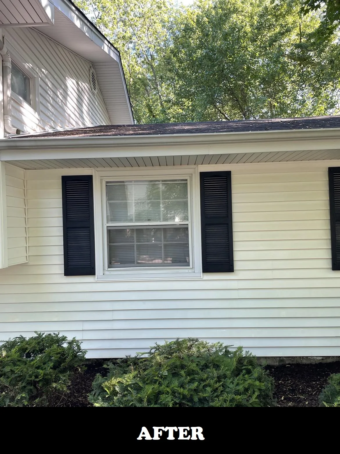 residential gutters after powerwash 