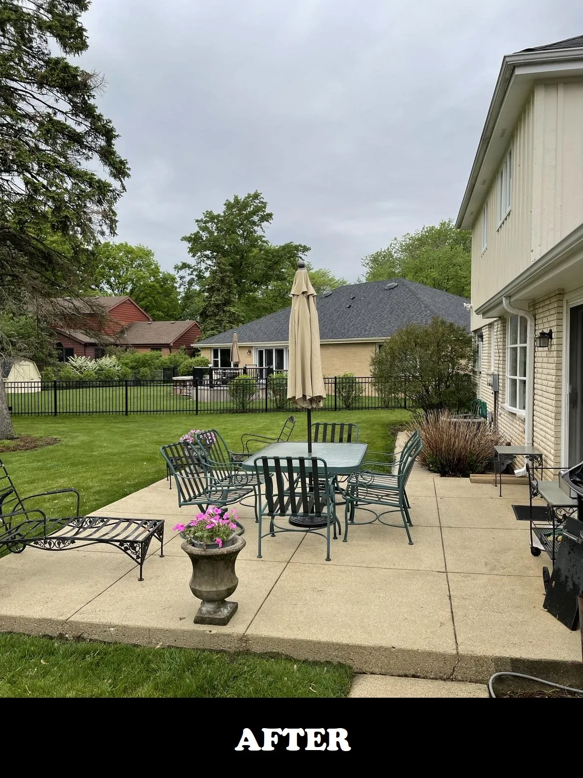 residential patio after powerwash