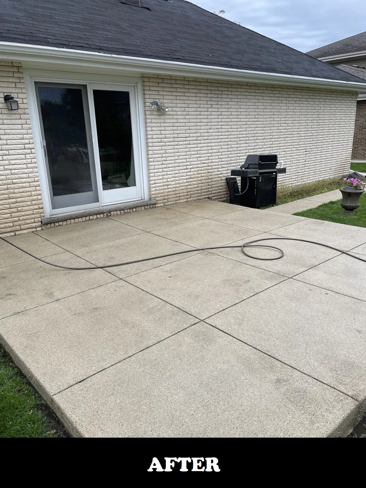 residential patio after powerwash