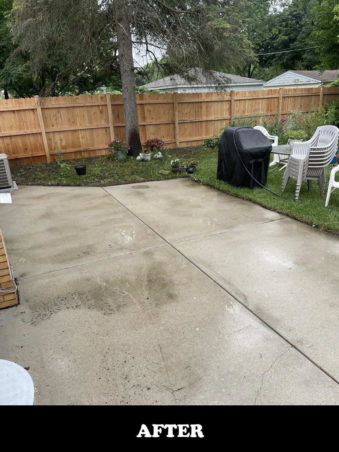 residential patio after powerwash