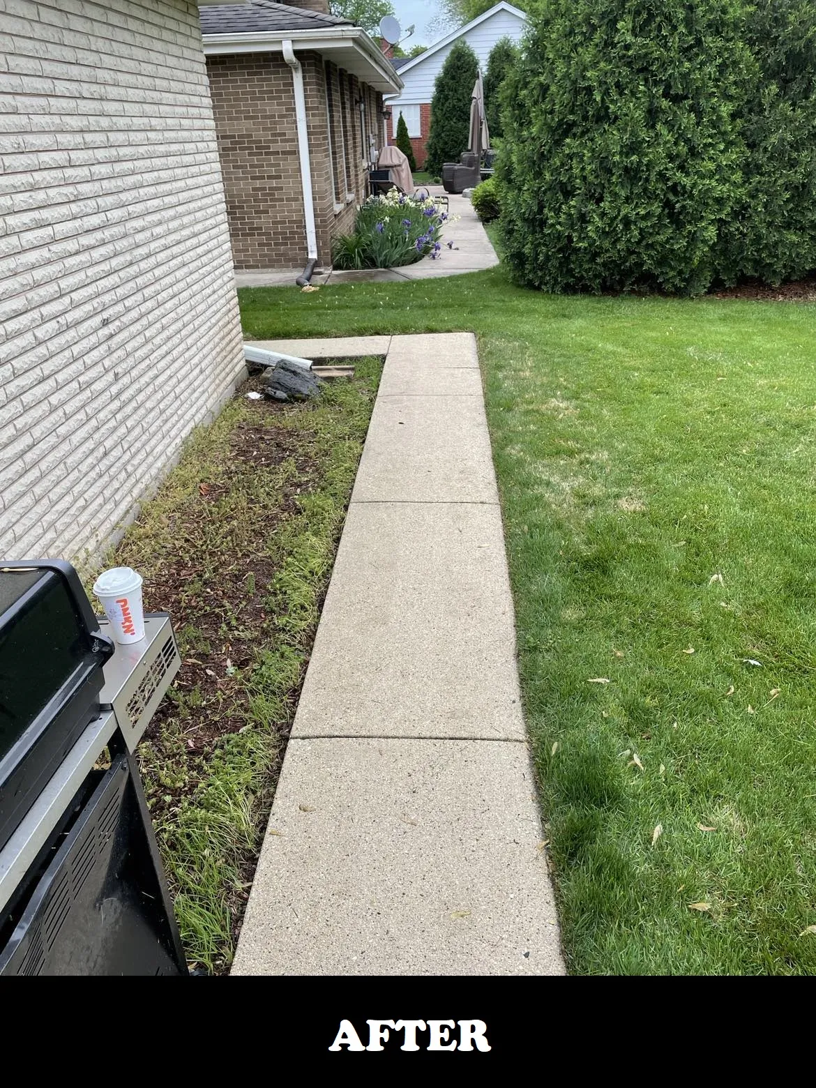 residential sidewalk after powerwash