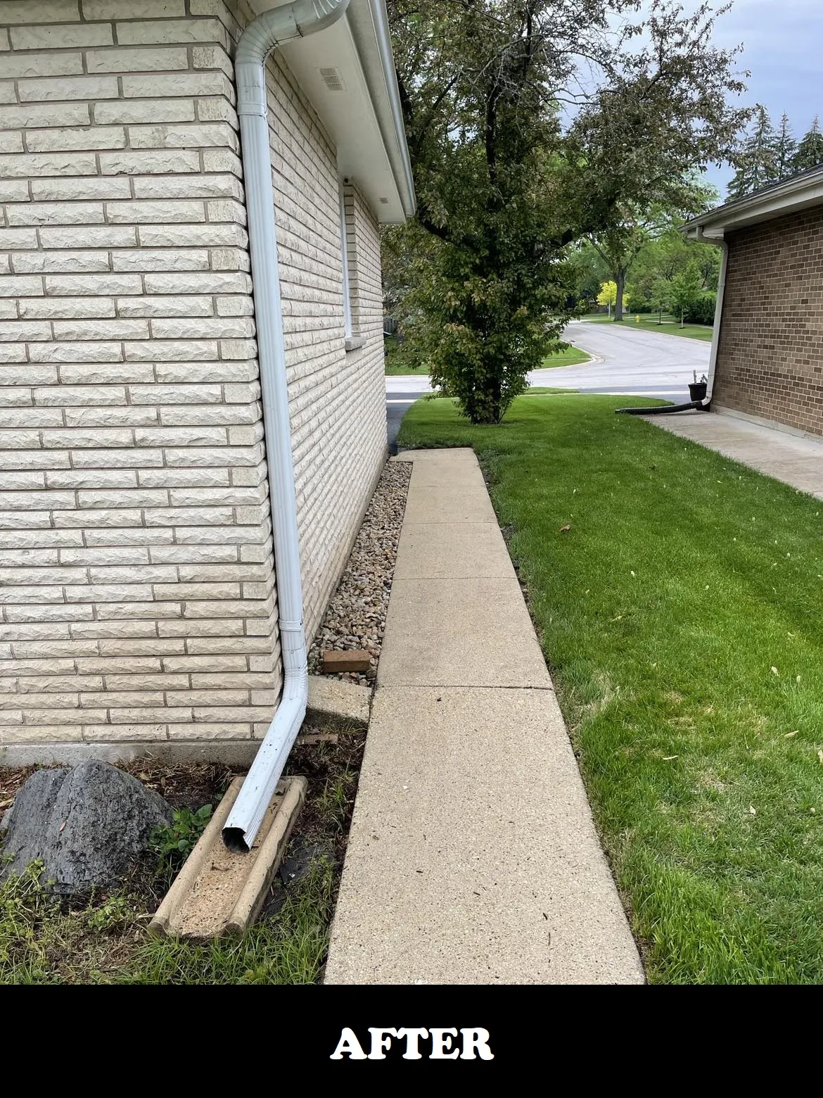 residential sidewalk after powerwash