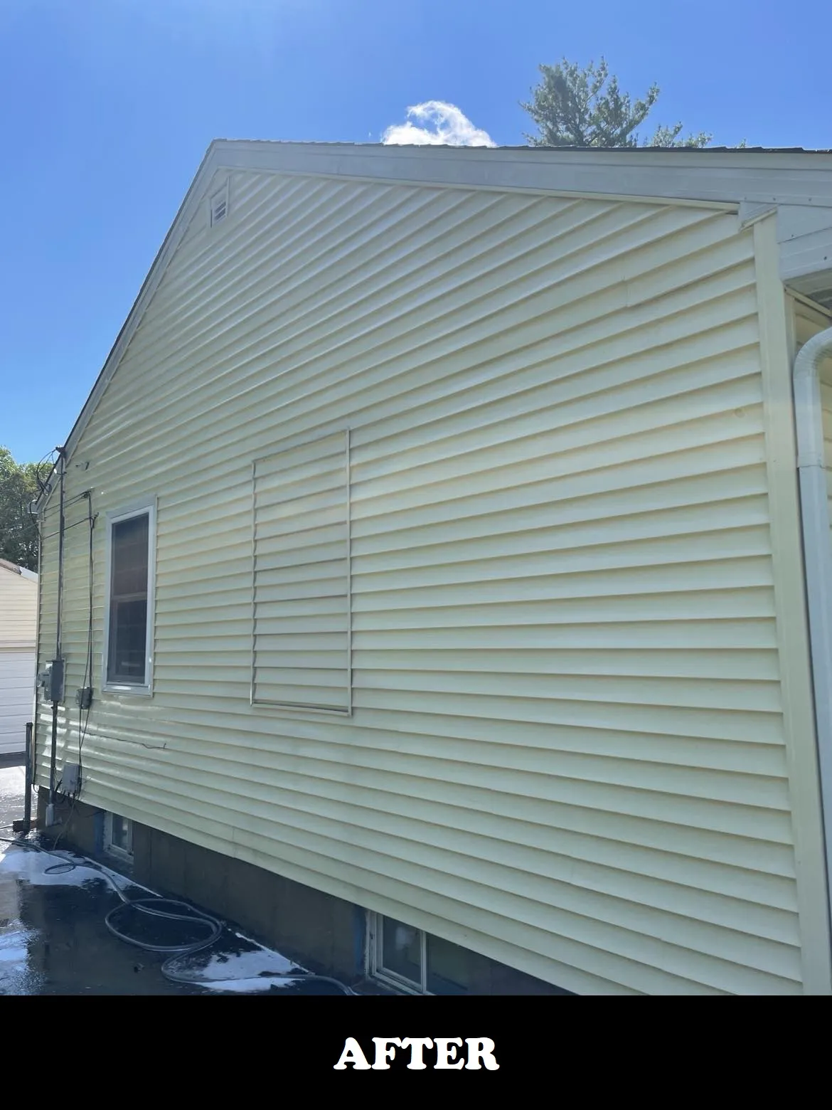 residential siding after powerwash